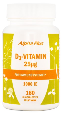 Alpha Plus D3-Vitamin 25 mcg, Kosttilskud - Alpha Plus
