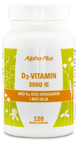 Alpha Plus D3-Vitamin 3000 IE +K2, Kosttilskud - Alpha Plus