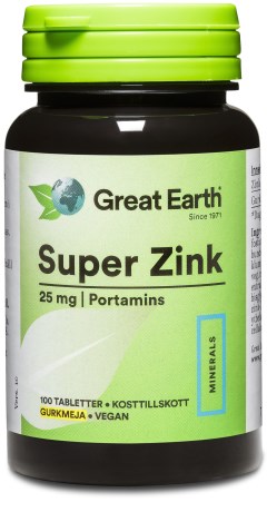 Great Earth Super Zink 25 mg, Kosttilskud - Great Earth