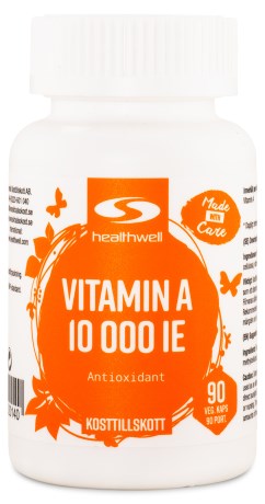 Healthwell Vitamiini A 10000 IE, Kosttilskud - Healthwell