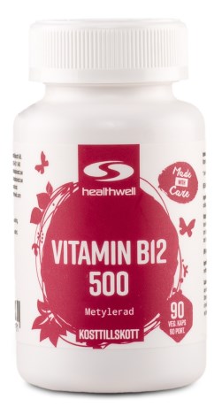 Healthwell B12-vitamiini Metyloitu 500, Kosttilskud - Healthwell