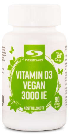 Vitamin D3 Vegan 3000 IE, Kosttilskud - Healthwell