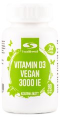 Healthwell D3-vitamiini 3000 IE Vegaani